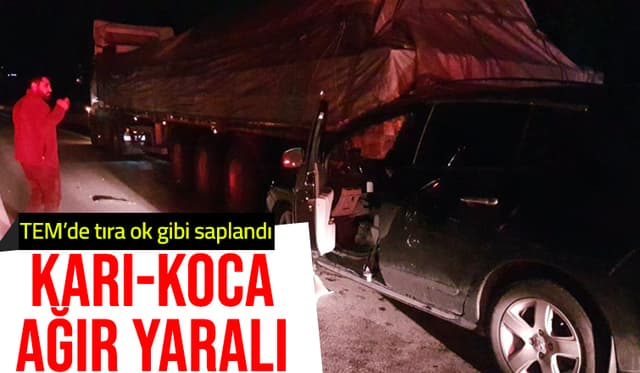TEM'de Feci Kaza; Otomobildeki Karı Koca Yaralı