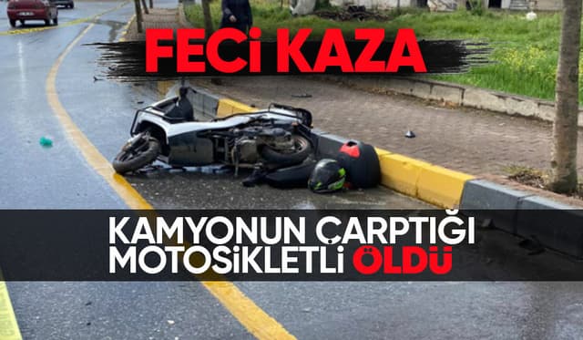 Motosiklet sürücüsünün feci ölümü