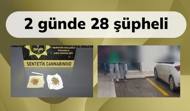 Sakarya’da uyuşturucu operasyonu: 28 şüpheli yakalandı