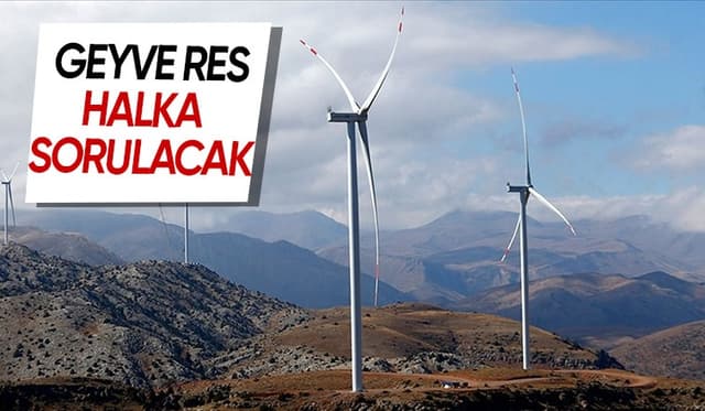Geyve'de kurulacak 10 rüzgar türbini için yeni gelişme