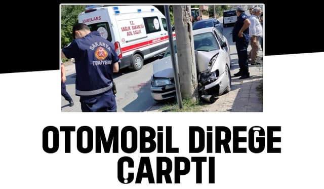 Direğe çarpan aracın sürücüsü yaralandı