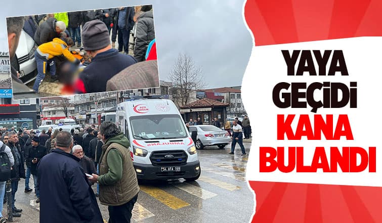 Akyazı'da otomobil yaya geçidinden geçen bisikletliye çarptı.