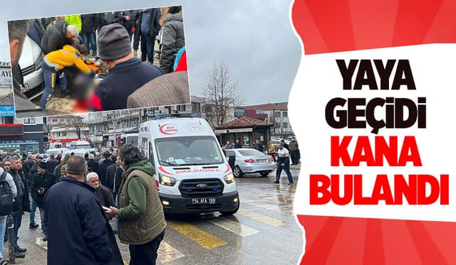 Akyazı'da otomobil yaya geçidinden geçen bisikletliye çarptı.