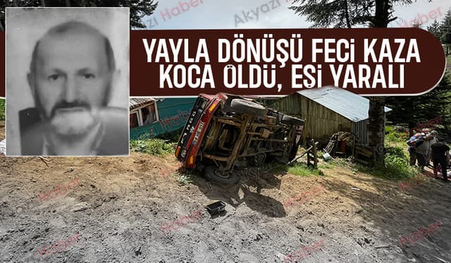 Yayladan dönerke uçuruma yuvarlandılar; Koca öldü, eşi yaralı