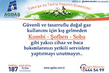 AGDAŞ uyardı: Baca ve cihaz kontrollerinizi unutmayın!