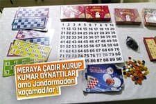 Meraya çadır kurup kumar oynattılar