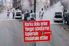 Söndürme tüpünü alan koştu