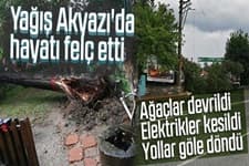 Yağış Akyazı'da hayatı felç etti