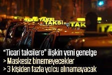 Ticari taksilerle ilgili yeni genelge
