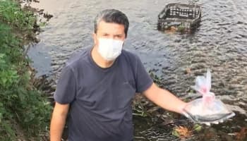 Toplu balık ölümü sonrası dereden numuneler alındı