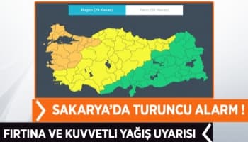 Sakarya'da turuncu alarm