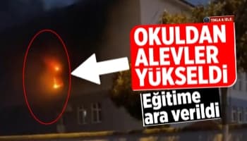 Karapürçek'te okulda yangın çıktı
