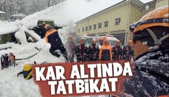 Kar altında arama kurtarma tatbikatı
