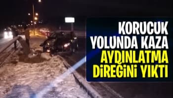 Aydınlatma direğine çarptı