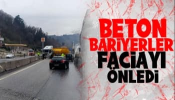 Akaryakıt tankeri beton bariyerlere girdi