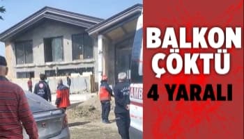 İnşaat halindeki evin balkonu çöktü: 4 yaralı