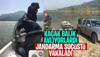 Kaçak balık avlarken yakalandılar. Av hüsranla bitti.