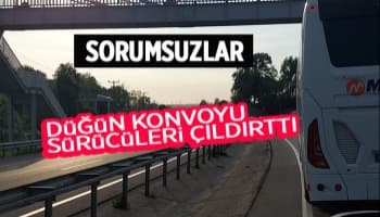 Düğün konvoyu trafiği kilitledi