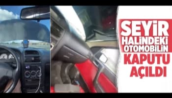Otomobilin aniden kaputu açıldı