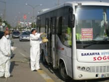 Söğütlü Otobüsleri Domuz Gribine Karşı İlaçlandı