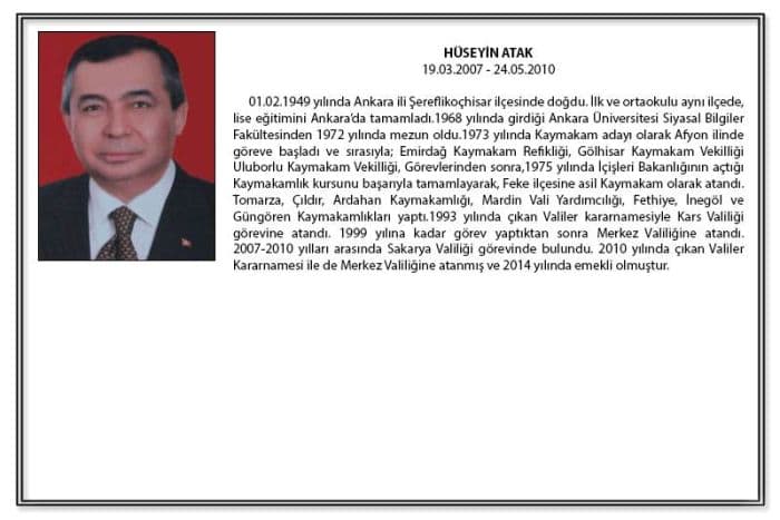 İşte Sakarya'da görev yapan valiler
