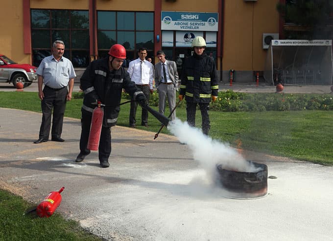 SASKİ'de yangın tatbikatı