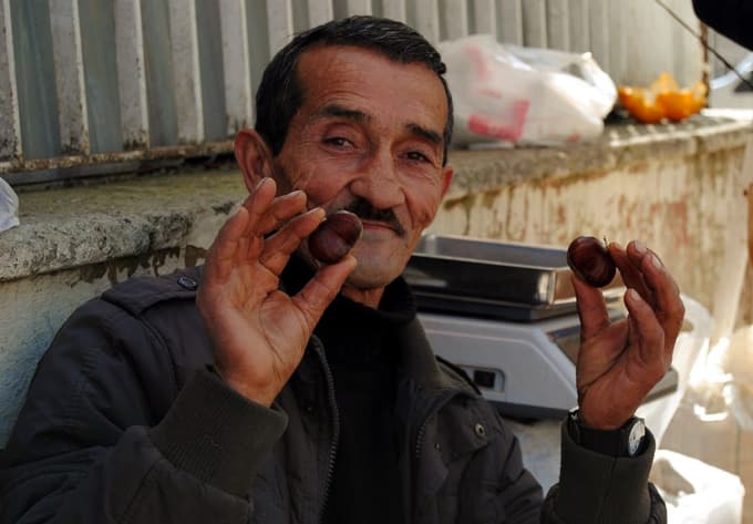 Kaynarca'da organik kestaneler pazara indi