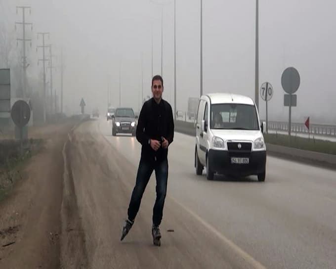 35 kilometrelik yolu patenle aşarak hastaneye gitti