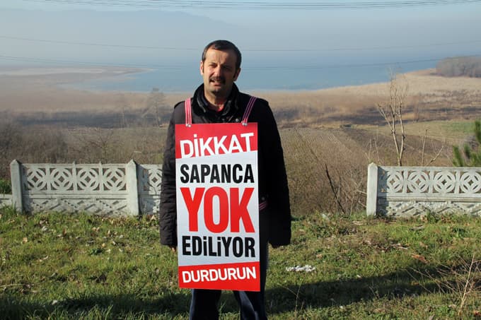 Sapanca Gölü için tek kişilik eylem!