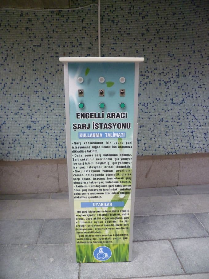 Engelliler için, engelli aracı şarj istasyonu kuruldu