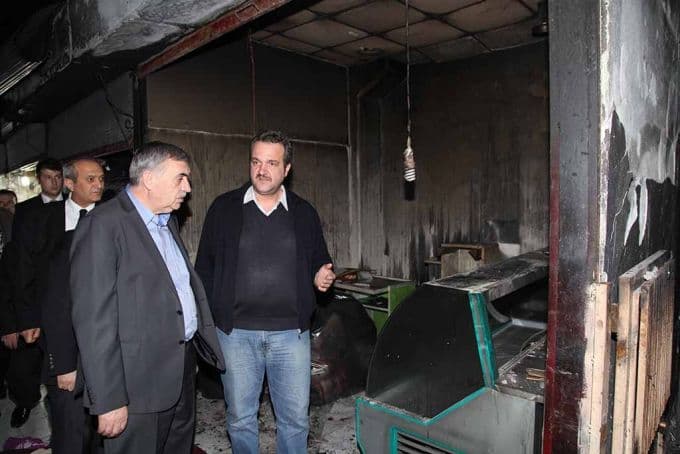 Katlı Pazar'da korkutan yangın