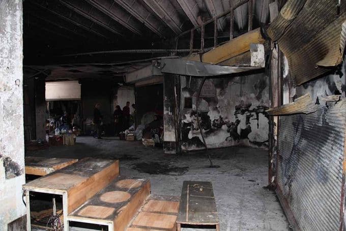 Katlı Pazar'da korkutan yangın