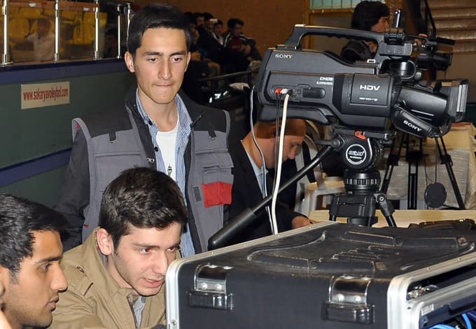 Güreş müsabakalarının çekimlerini liseli öğrenciler yaptı