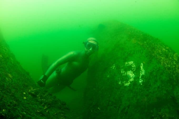 Dünya dalış rekortmeni Sapanca Gölü'ne daldı