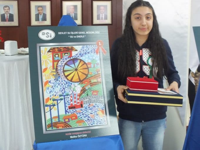 Resim yarışmasında Türkiye birincisi oldu