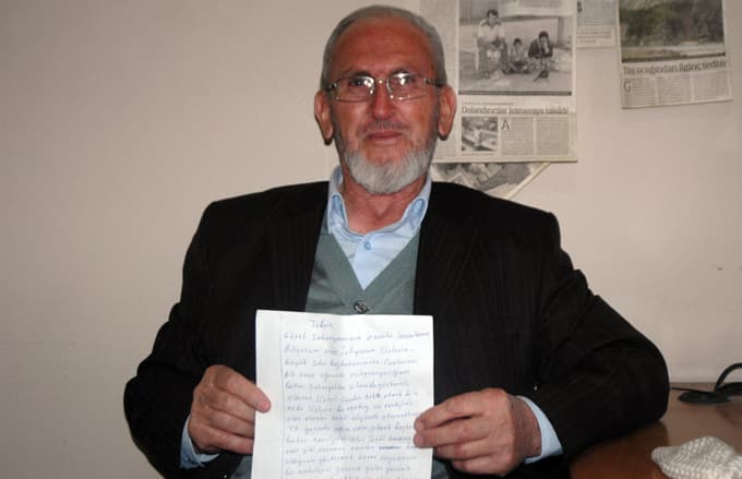 Yaşlı adamdan, köylüsüne teşekkür mektubu