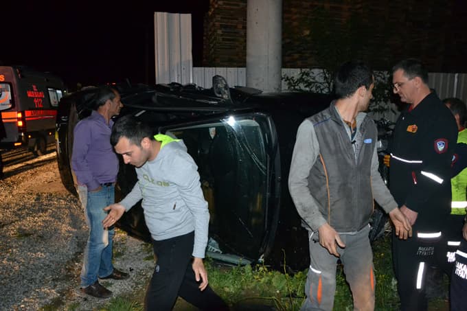 Yoldan çıkan araç takla attı: 1 yaralı