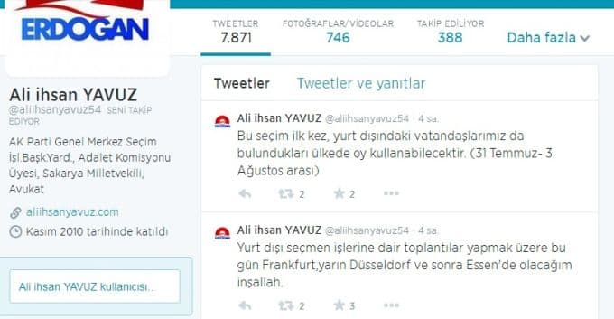 Vekil Yavuz, seçim çalışmaları için Almanya'ya gitti