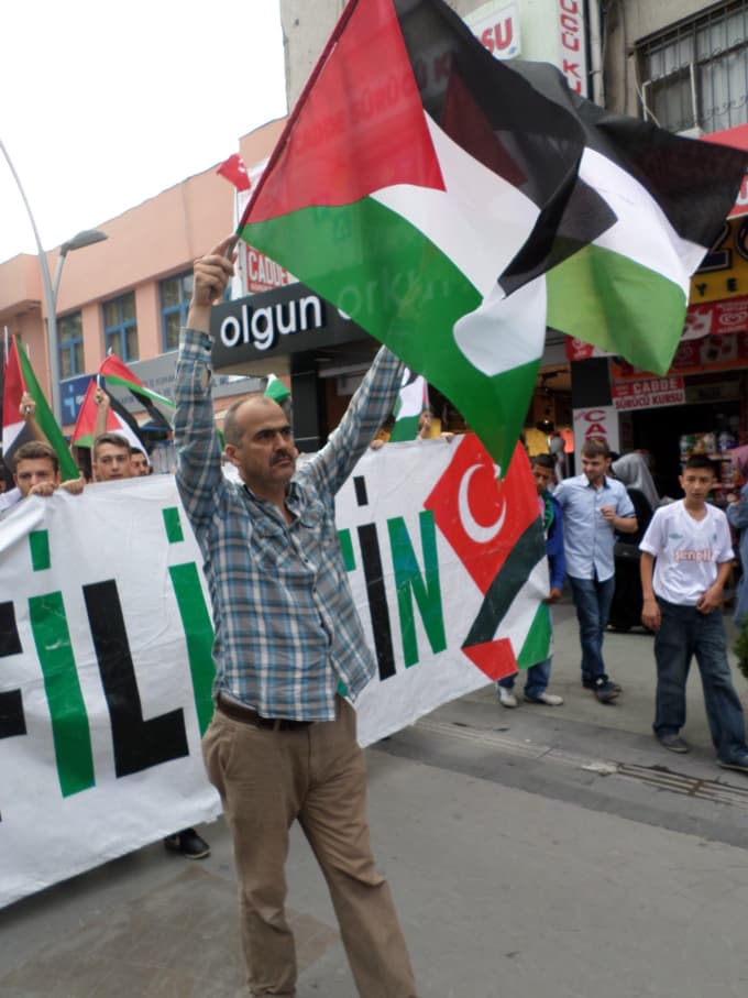 Çark Caddesi'nde İsrail, protesto edildi
