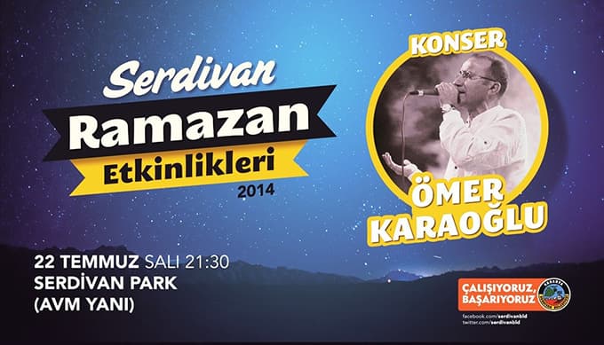 Serdivan'da son konseri Ömer Karaoğlu verecek