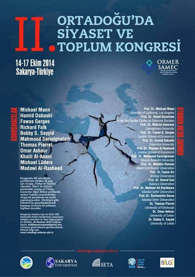 II.Ortadoğu'da Siyaset ve Toplum Kongresi 14-17 Ekim'de