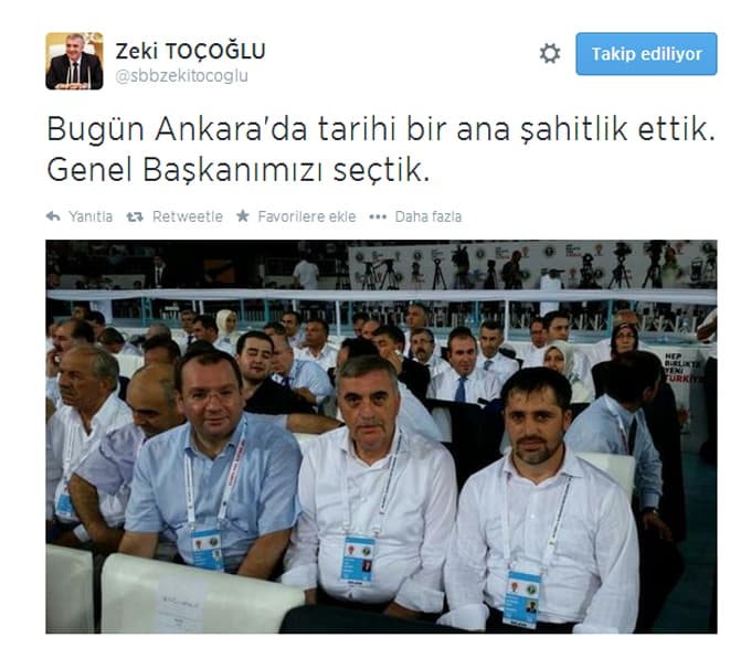 Toçoğlu, Ankara'da Ak Parti Kongresi'ndeydi