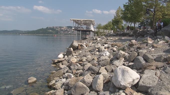 Sapanca Gölünün suyu çekilmeye devam ediyor
