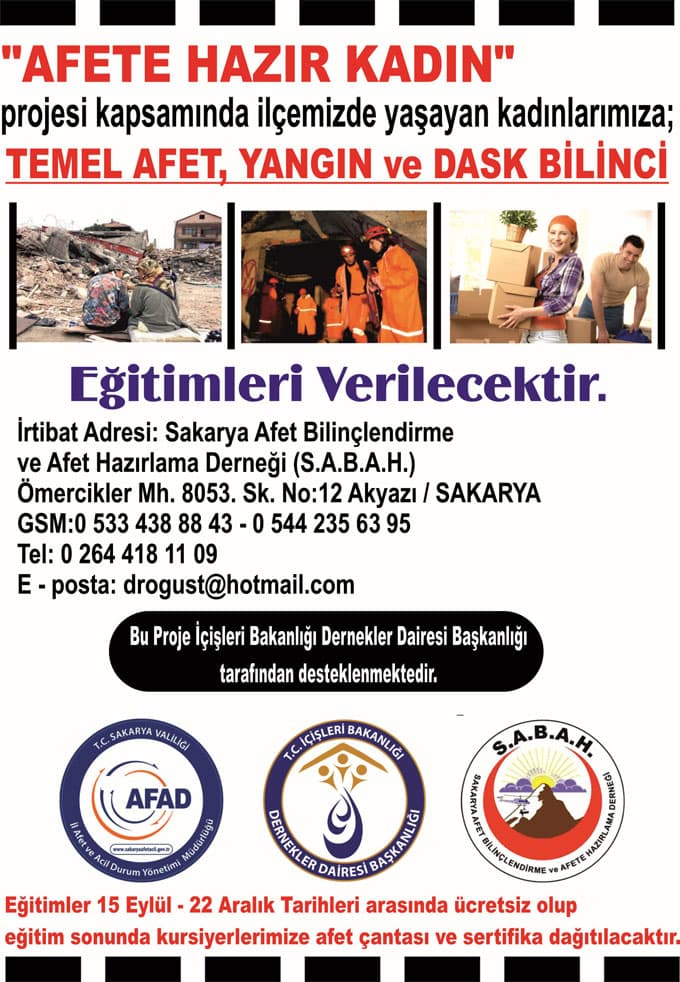 Akyazılı hanımlar afete hazırlanıyor