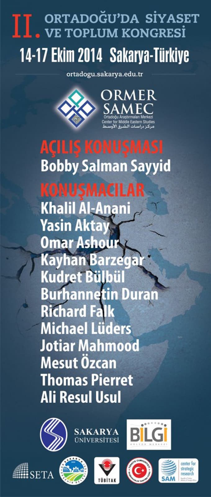 II.Ortadoğu'da Siyaset ve Toplum Kongresi 14-17 Ekim'de