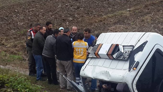 Çekici kaza yaptı
