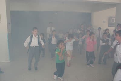 İlköğretim Okulu'nda Yangın Tatbikatı