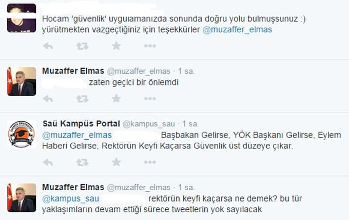 Güvenlik hakkındaki iddialar Rektör'ü harekete geçirdi