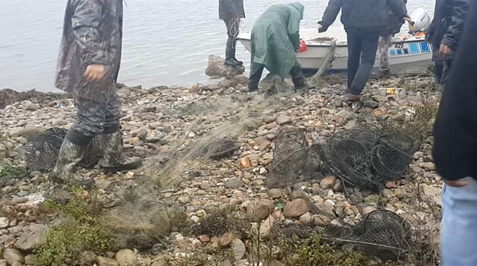 Sapanca Gölü'nde 2 kilometrelik ağ ele geçirildi 