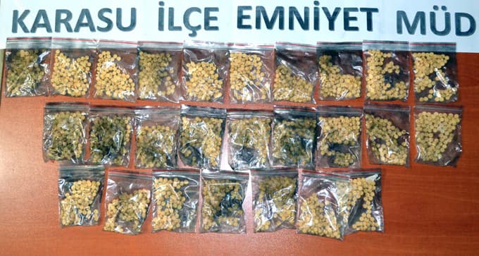 Karasu'da 2 Bin 660 adet uyuşturucu hap ele geçirildi